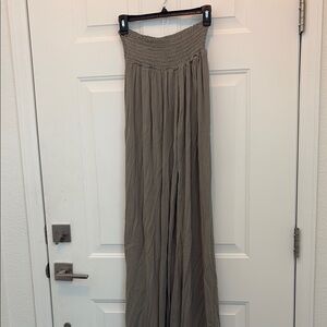 Chic Olive Green Smocked Waist Pants